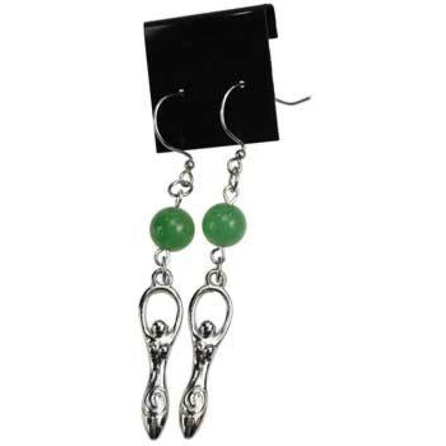Green Aventurine Goddess Earrings - Magick Magick.com