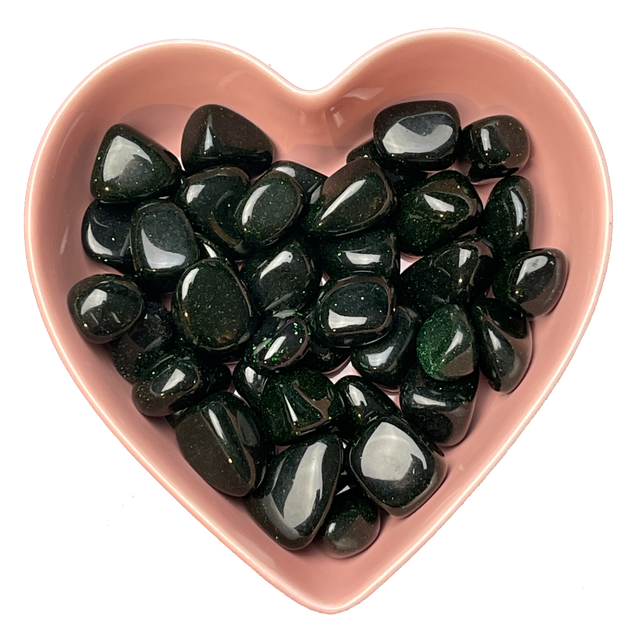 Green Goldstone Tumbled Stone Natural Gemstone - One Stone - Magick Magick.com