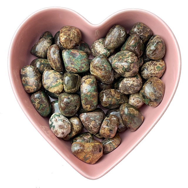 Green Leopard Skin Jasper Tumbled Stone Natural Gemstone - One Stone - Magick Magick.com