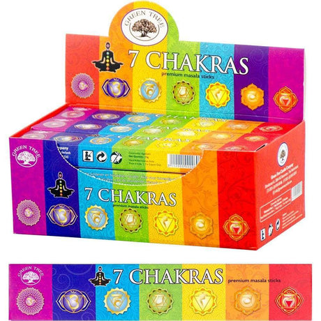Green Tree Incense 15 gram - 7 Chakras (Pack of 12) - Magick Magick.com