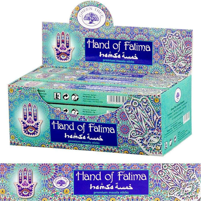 Green Tree Incense 15 gram - Hand of Fatima (Pack of 12) - Magick Magick.com