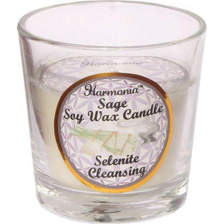 Harmonia Soy Gem Votive Candle - Cleansing Selenite (Pack of 6) - Magick Magick.com