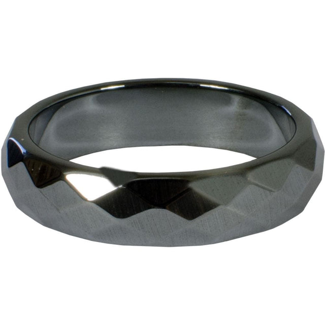 Hematite Ring Faceted Band - Non Magnetic (Pack of 50) - Magick Magick.com