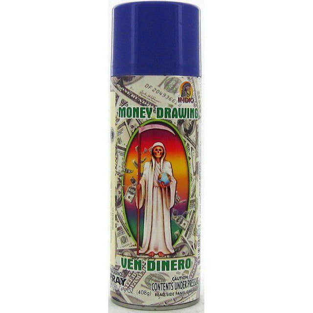 Indio Aerosol Spray Santa Muerte Money Drawing - Magick Magick.com