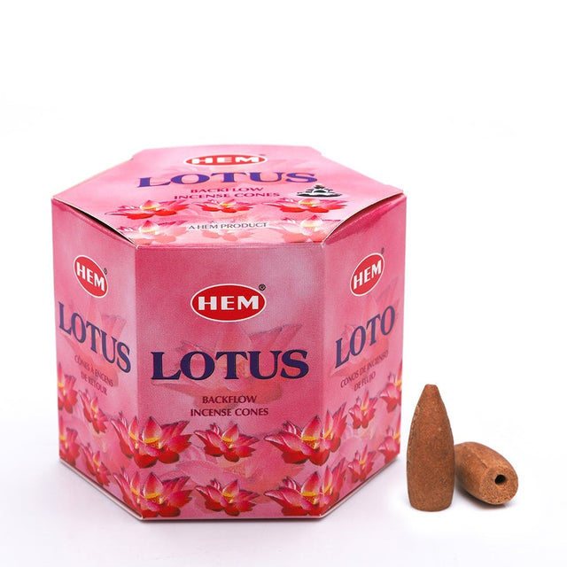 Lotus HEM Backflow Incense Cones (40 Pack) - Magick Magick.com