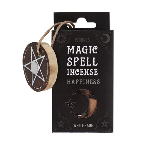 Magic Spell Incense Cones - Happiness - White Sage (Pack of 15) - Magick Magick.com