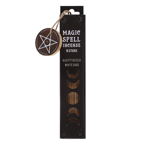 Magic Spell Incense Sticks - Happiness - White Sage (Pack of 15) - Magick Magick.com