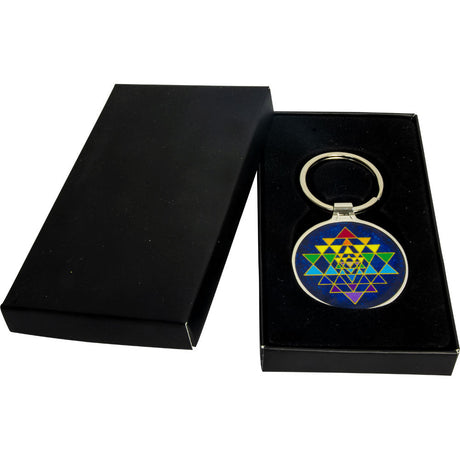 Metal Key Ring - Sri Yantra - Chakra - Magick Magick.com