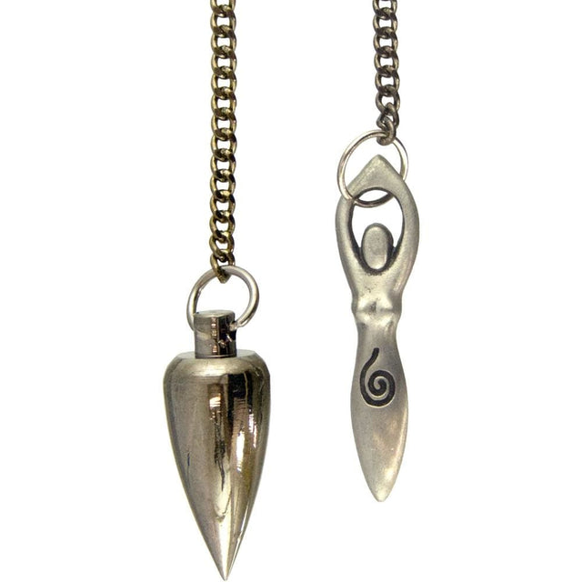 Metal Pendulum - Nickel Goddess Cone - Magick Magick.com