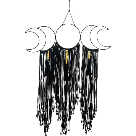 Metal Wall Hanging Moon Phases with Fringe - Black - Magick Magick.com