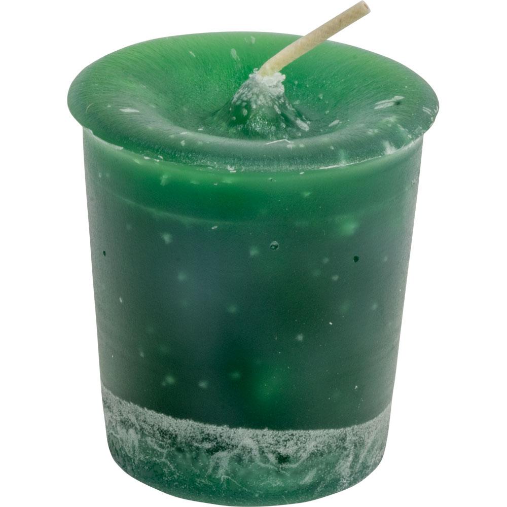 Money Herbal Reiki Charged Votive Candle - Green - Magick Magick.com