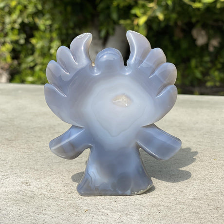 Natural Agate Geode Hand Carved Guardian Angel - .42 lbs (4.25 x 3.25 x .5 inches) - Magick Magick.com