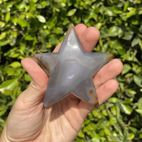 Natural Agate Geode Hand Carved Star - .22 lbs (3.5 x .25 inches) - Magick Magick.com