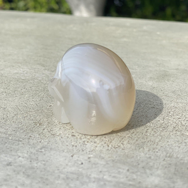 Natural Agate Hand Carved Small Skull B - .18 lbs (2 x 1.25 x 1.5 inches) - Magick Magick.com