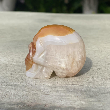 Natural Agate Hand Carved Small Skull H - .20 lbs (2 x 1.25 x 1.5 inches) - Magick Magick.com