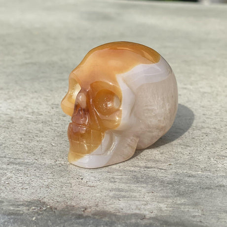 Natural Agate Hand Carved Small Skull H - .20 lbs (2 x 1.25 x 1.5 inches) - Magick Magick.com