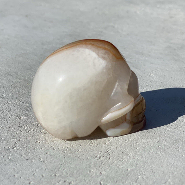 Natural Agate Hand Carved Small Skull - .18 lbs (2 x 1.5 x 1.5 inch) - Magick Magick.com