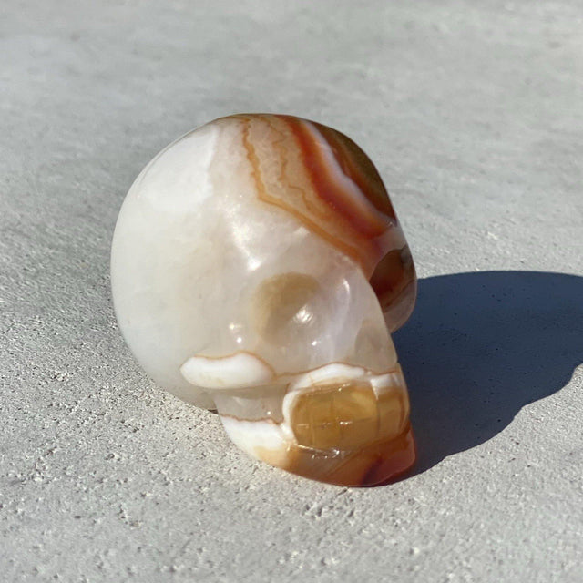 Natural Agate Hand Carved Small Skull - .18 lbs (2 x 1.5 x 1.5 inch) - Magick Magick.com