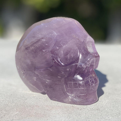 Natural Amethyst Hand Carved Skull - 1.18 lbs (3.5 x 2 x 3 inch) - Magick Magick.com