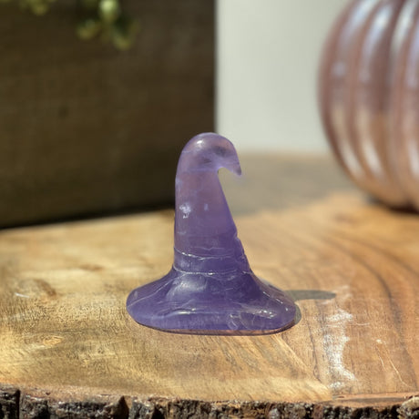 Natural Amethyst Hand Carved Witch Hat - .27 lbs (2.5 x 2.5 inch) - Magick Magick.com
