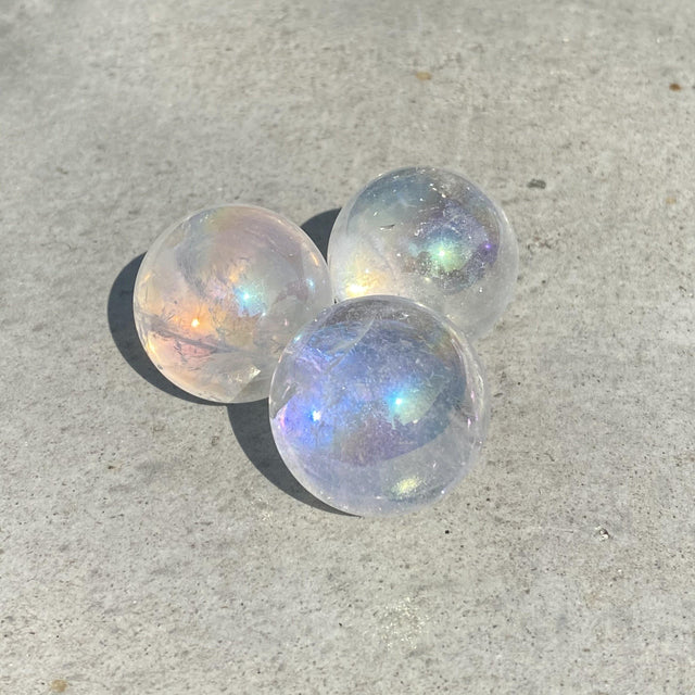 Natural Angel Aura Quartz Mini Sphere Set 22 - .16 lbs (Approx 1 inch) - Magick Magick.com