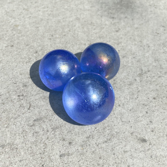 Natural Aqua Aura Quartz Mini Sphere Set 12 - .12 lbs (Approx 1 inch) - Magick Magick.com