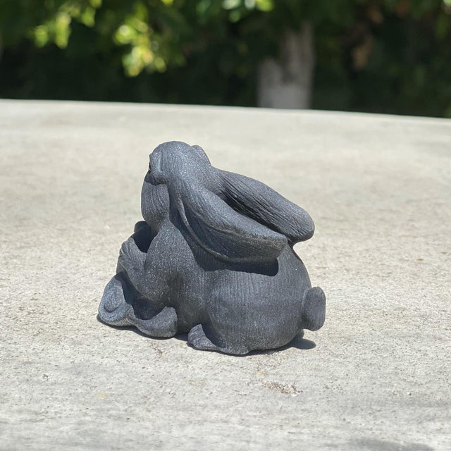 Natural Black Obsidian Hand Carved Bunny - .20 lbs (2.25 x 1.25 x 2 inches) - Magick Magick.com