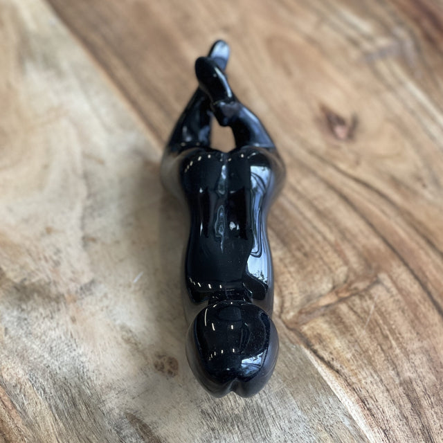 Natural Black Obsidian Hand Carved Crystal Male Genital with Legs - .62 lbs (6 x 2.5 x 2.5 inch) - Magick Magick.com