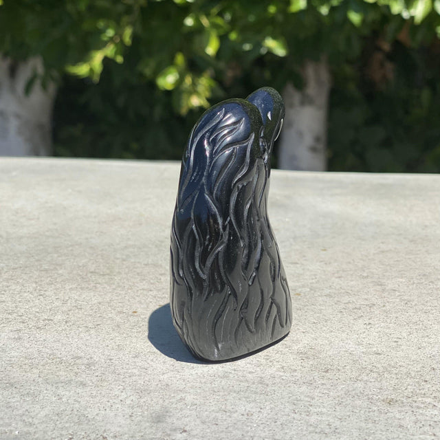 Natural Black Obsidian Hand Carved Eagle Head - .46 lbs (3 x 1.5 x 3.5 inches) - Magick Magick.com