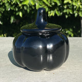 Natural Black Obsidian Hand Carved Large Pumpkin with Face 1 - 1.90 lbs (4 x 3.75 inch) - Magick Magick.com