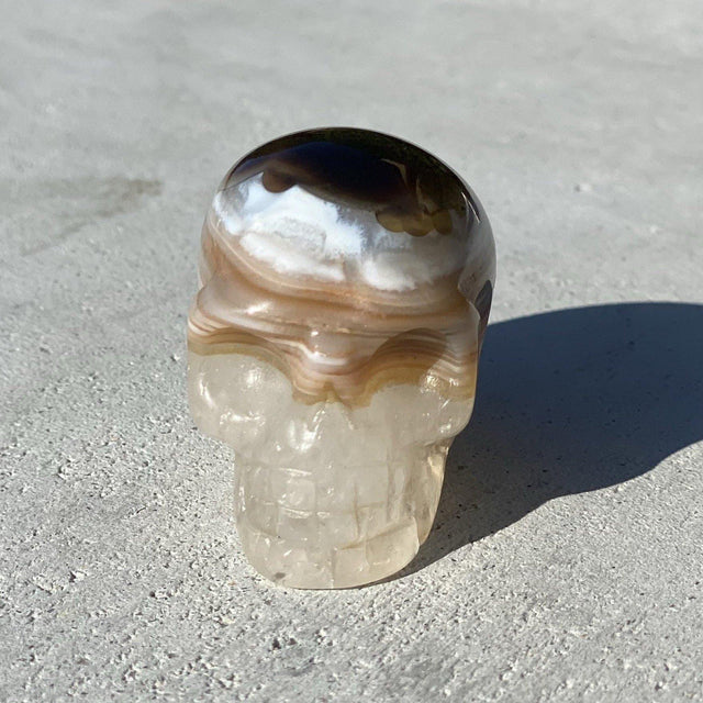 Natural Botswana Agate Hand Carved Small Skull - .18 lbs (2 x 1.5 x 1.5 inch) - Magick Magick.com