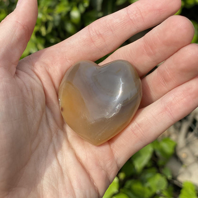 Natural Brown Agate Geode Hand Carved Heart - . 12 lbs (2 x 2 x .5 inches) - Magick Magick.com