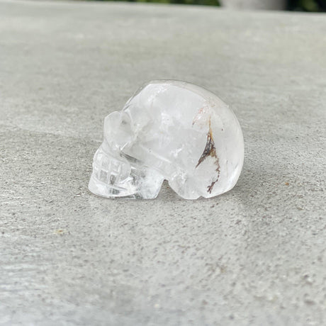 Natural Clear Quartz Hand Carved Small Skull - .08 lbs (1.5 x 1 x 1 inches) - Magick Magick.com