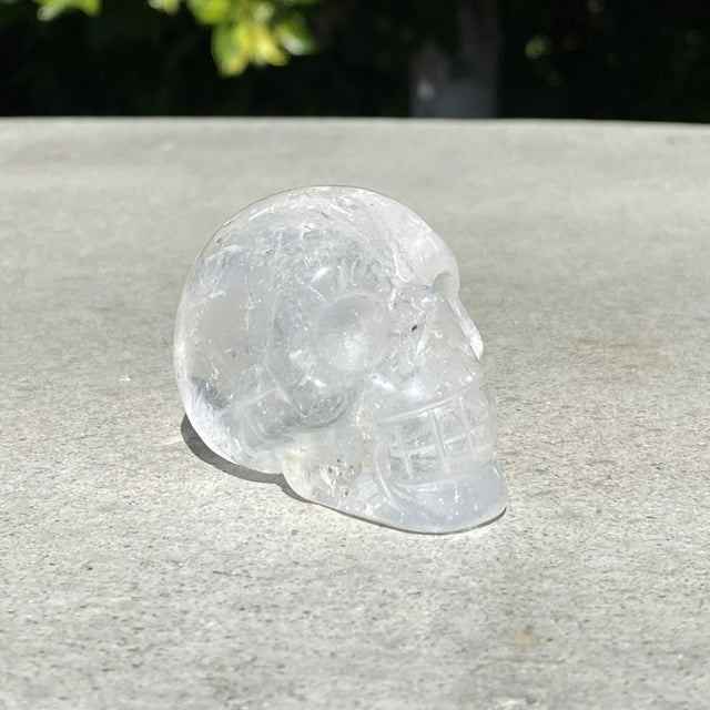 Natural Clear Quartz Hand Carved Small Skull - .18 lbs (2 x 1.25 x 1.5 inches) - Magick Magick.com