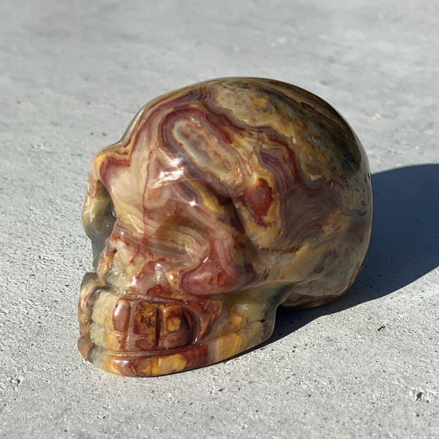 Natural Crazy Jasper Hand Carved Small Skull - .18 lbs (2 x 1.5 x 1.5 inch) - Magick Magick.com
