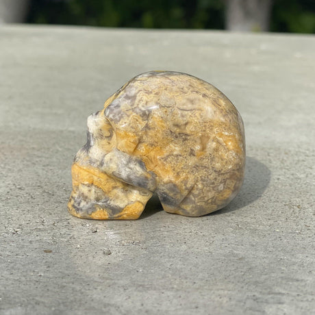 Natural Crazy Lace Agate Hand Carved Small Skull A - .18 lbs (2 x 1.25 x 1.5 inches) - Magick Magick.com