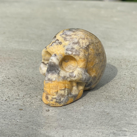 Natural Crazy Lace Agate Hand Carved Small Skull A - .18 lbs (2 x 1.25 x 1.5 inches) - Magick Magick.com