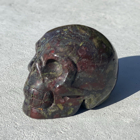 Natural Dragon Blood Jasper Hand Carved Small Skull - .24 lbs (2 x 1.5 x 1.5 inch) - Magick Magick.com