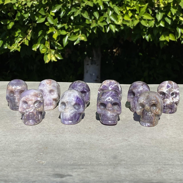 Natural Dream Amethyst Hand Carved Small Skull - .18 lbs (2 x 1.25 x 1.5 inches) - Magick Magick.com