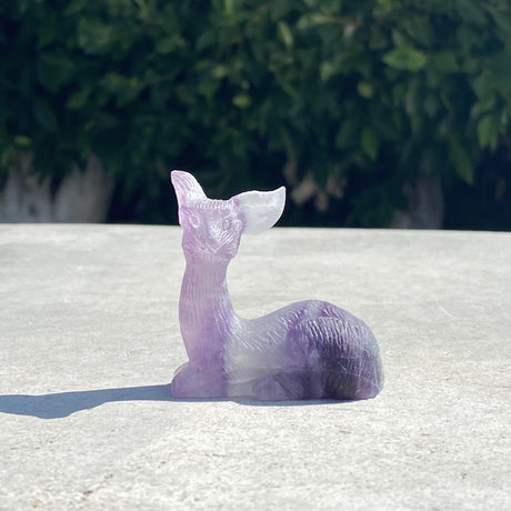 Natural Fluorite Hand Carved Deer - .12 lbs (2 x .75 x 2 inches) - Magick Magick.com