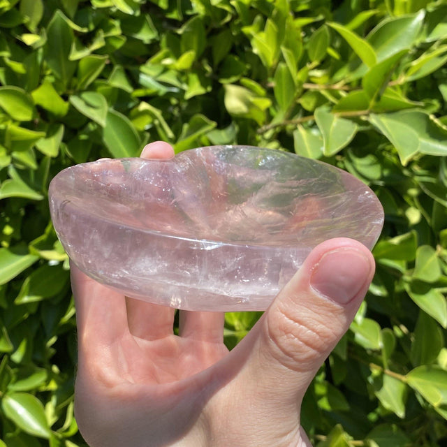 Natural Fluorite Hand Carved Heart Bowl - 1.20 lbs (5 x 4 x 1.5 inches) - Magick Magick.com