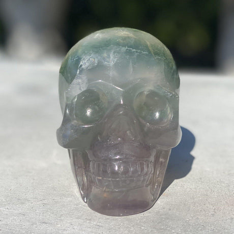 Natural Fluorite Hand Carved Skull - 2.56 lbs (4.5 x 3 x 3.5 inch) - Magick Magick.com