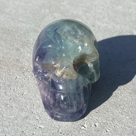 Natural Fluorite Hand Carved Small Skull - .10 lbs (1 x 1.5 x 1 inch) - Magick Magick.com