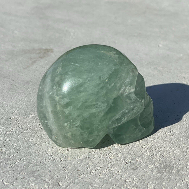 Natural Green Fluorite Hand Carved Small Skull - .20 lbs (2 x 1.5 x 1.5 inch) - Magick Magick.com
