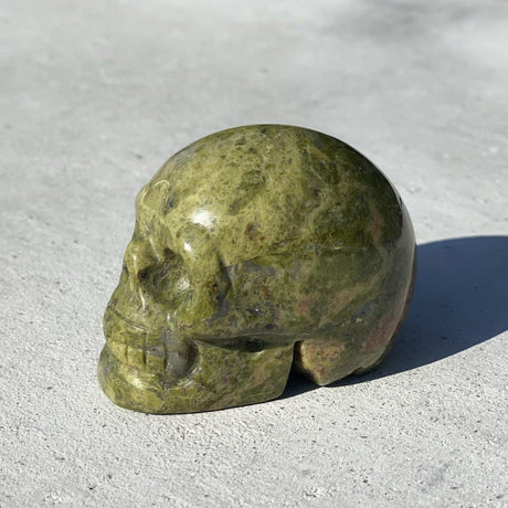 Natural Green Opal Hand Carved Small Skull - .24 lbs (2 x 1.5 x 1.5 inch) - Magick Magick.com