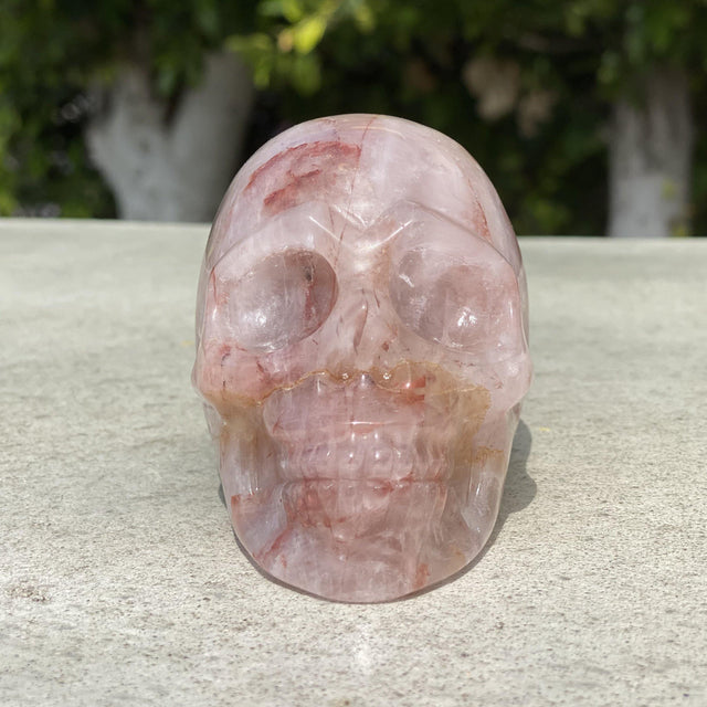 Natural Hematoid Quartz Hand Carved Skull - 1.04 lbs (3.5 x 2.25 x 2.5 inches) - Magick Magick.com