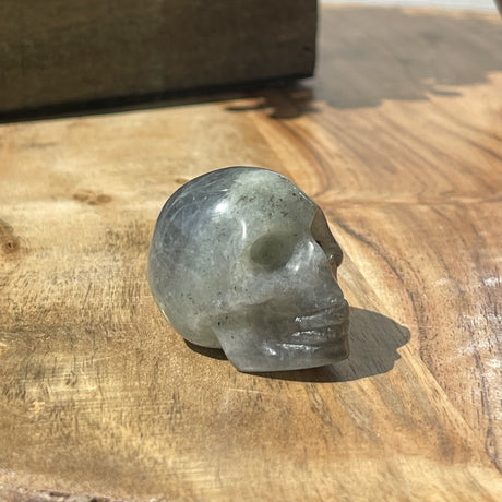 Natural Labradorite Hand Carved Small Skull - .10 lbs (1.5 x 1.5 x .5 inch) - Magick Magick.com