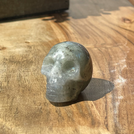 Natural Labradorite Hand Carved Small Skull - .10 lbs (1.5 x 1.5 x .5 inch) - Magick Magick.com