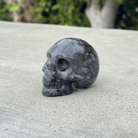 Natural Larvikite Hand Carved Small Skull B - .20 lbs (2 x 1.25 x 1.5 inches) - Magick Magick.com