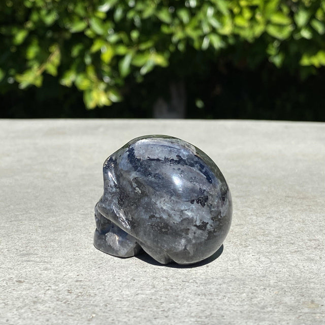 Natural Larvikite Hand Carved Small Skull - .18 lbs (2 x 1.25 x 1.5 inches) - Magick Magick.com
